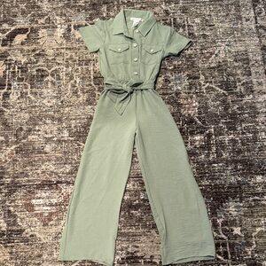 Love Squared Sage Green Jumpsuit